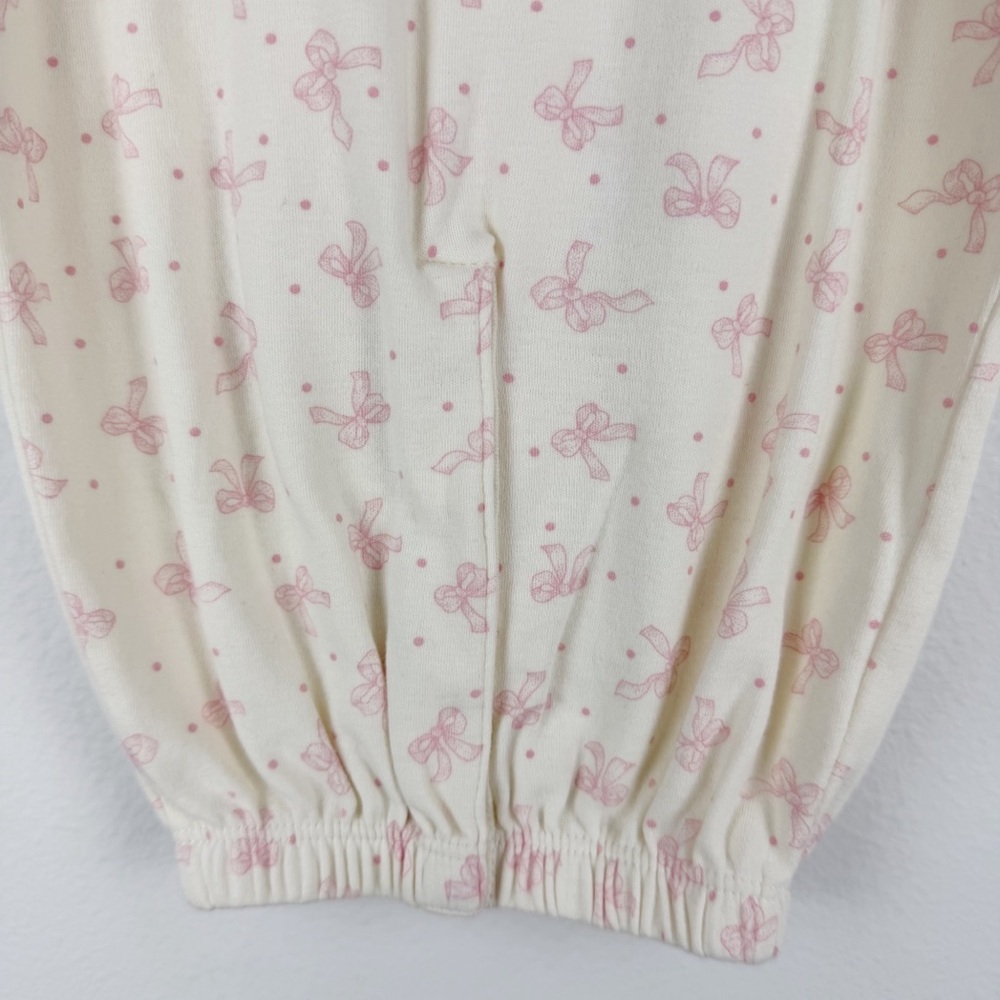 Baby Gap Convertible Infant Gown Pink Bows Print Cotton Size 0-3 Months - Picture 6 of 12